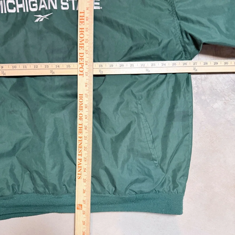 Reebok Michigan State Spartans Green‎ Pullover Windbreaker Jacket XL